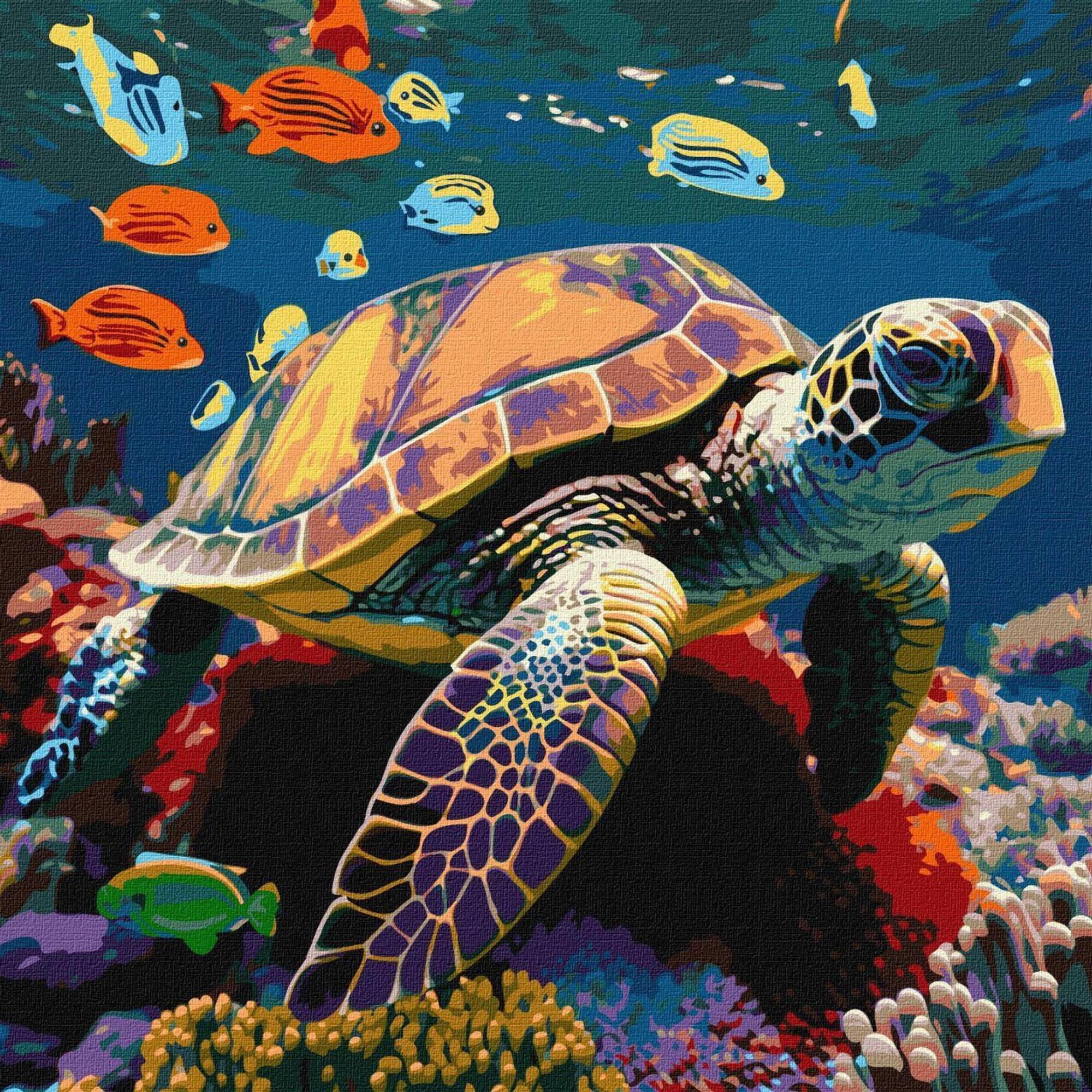 Ideyka Underwater inhabitants Painting by Numbers Kit